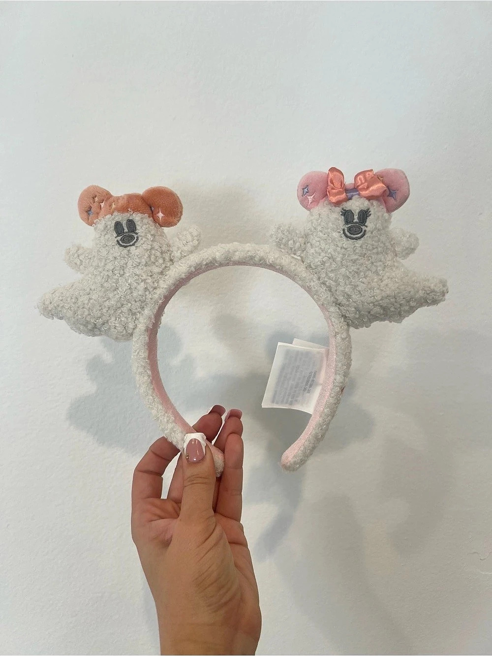 Disney Mickey and Minnie Mouse Halloween Cutie Ghost Ear Headband Pink & White